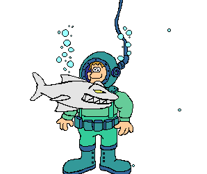 diving hard hat shark