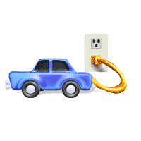 electric car plugged in