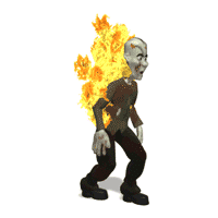 fire burning man