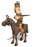 musket frontiersman horse