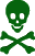 skull bones rotating green