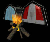 tents camping fire